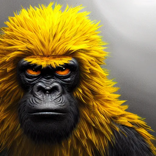 Prompt: a citrus ape monster, 4 k, 8 k, super detailed, masterpiece, trending on art station, highly detailed, full hd