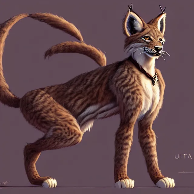 Image similar to the portrait of anthropomorphic lynx fursona wearing a steampunk suit as unimaginably beautiful, gorgeous, elegant, young lynx, an ultrafine hyperdetailed illustration by furaffinity, intricate linework, white fur, unreal engine 5 highly rendered, global illumination, radiant light, detailed and intricate environment