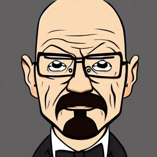 Prompt: walter white in the style of a looney tunes cartoon