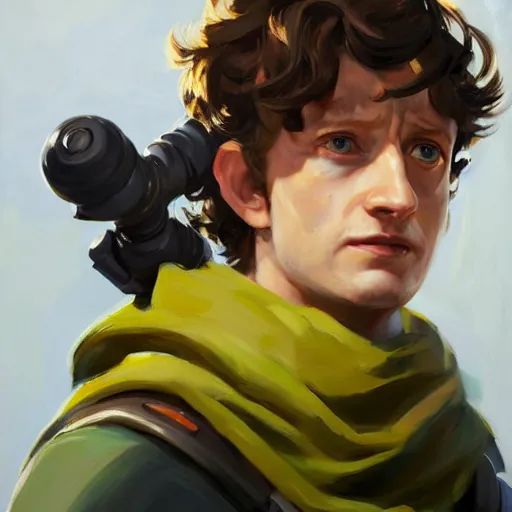 Prompt: greg manchess portrait painting of frodo beutlin as overwatch character, medium shot, asymmetrical, profile picture, organic painting, sunny day, matte painting, bold shapes, hard edges, street art, trending on artstation, by huang guangjian and gil elvgren and sachin teng