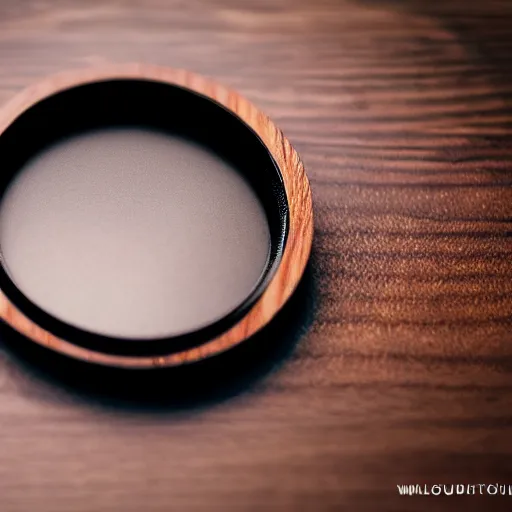 Image similar to camera lens aperture blades made of walnut wood. minimal. dramatic lighting.