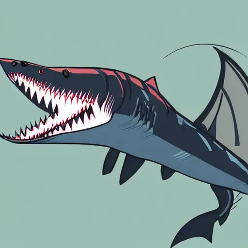 Prompt: scalie shark digital artwork
