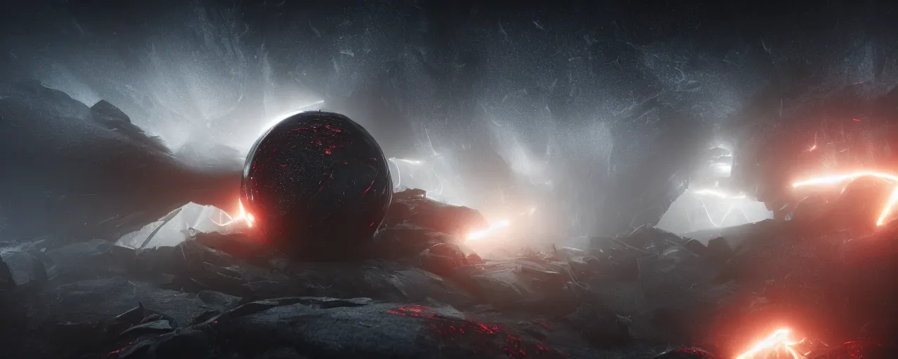 Image similar to a dark epic swirling galaxy, dark scifi, unreal engine, octane render, volumetric lighting