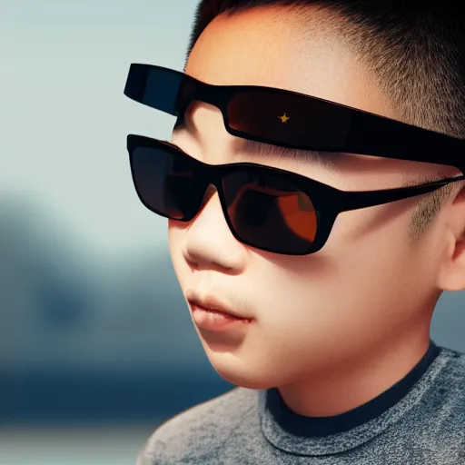 Prompt: chinese boy wearing shades, octane render