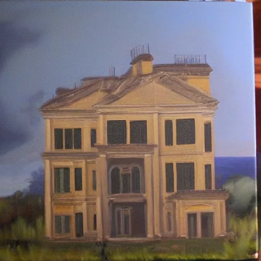 Prompt: Mansion building from Counter Strike game, oil painting by Michelangelo