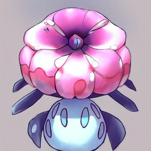 Image similar to A pokemon that looks like A huge flower，Trending on art station. Unreal engine.