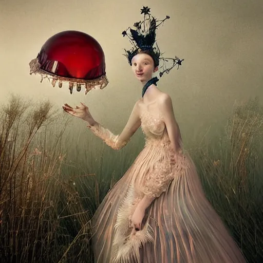 Image similar to a luminous armor made of jelly fishes. soft. fragile. by ray caesar. by louise dahl - wolfe. by andrea kowch. surreal photography