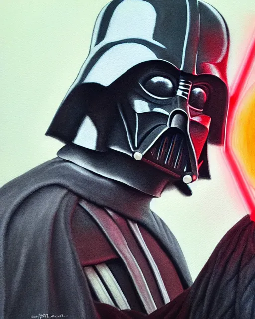 Prompt: pastel painting portrait of darth vader force choking a man, high production value, intricate details, high resolution, hdr, high definition, masterpiece, realistic, ultrarealistic, highly detailed, hd, sharp focus, non blurry, sharp, smooth