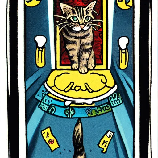 Prompt: cat tarot card