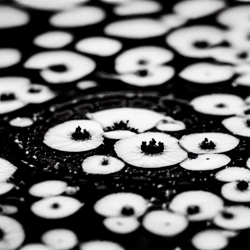 Image similar to zoomed in lilypad, award winning black and white photography