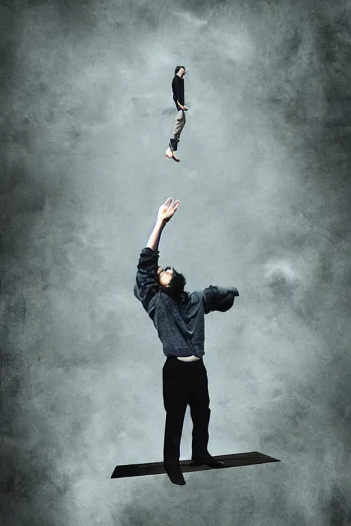 Image similar to surreal levitation, digital art, high concept, inception