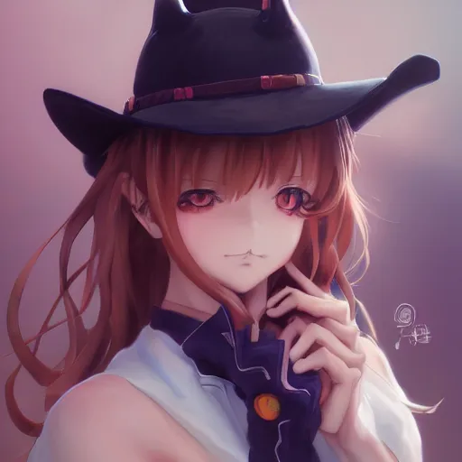 Image similar to anime portrait of a cow girl anime style by Stanley Artgerm Lau, WLOP, Rossdraws, James Jean, Andrei Riabovitchev, Marc Simonetti, and Sakimichan, trending on artstation