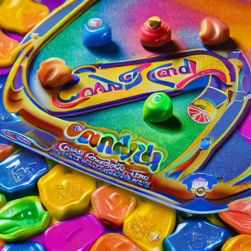 Prompt: candy Land board game by h.r. Giger, product photo, colorful, detailed, 4k