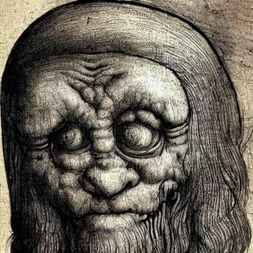 Prompt: trollface drawn by leonardo da vinci