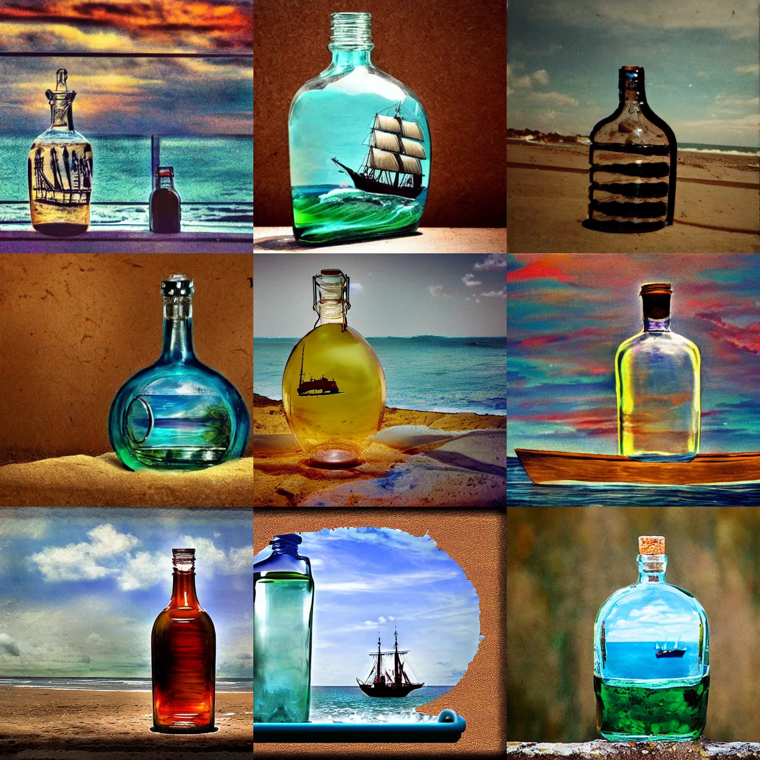 Prompt: ship in the bottle