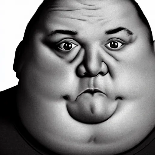 Prompt: wierd obese man, face