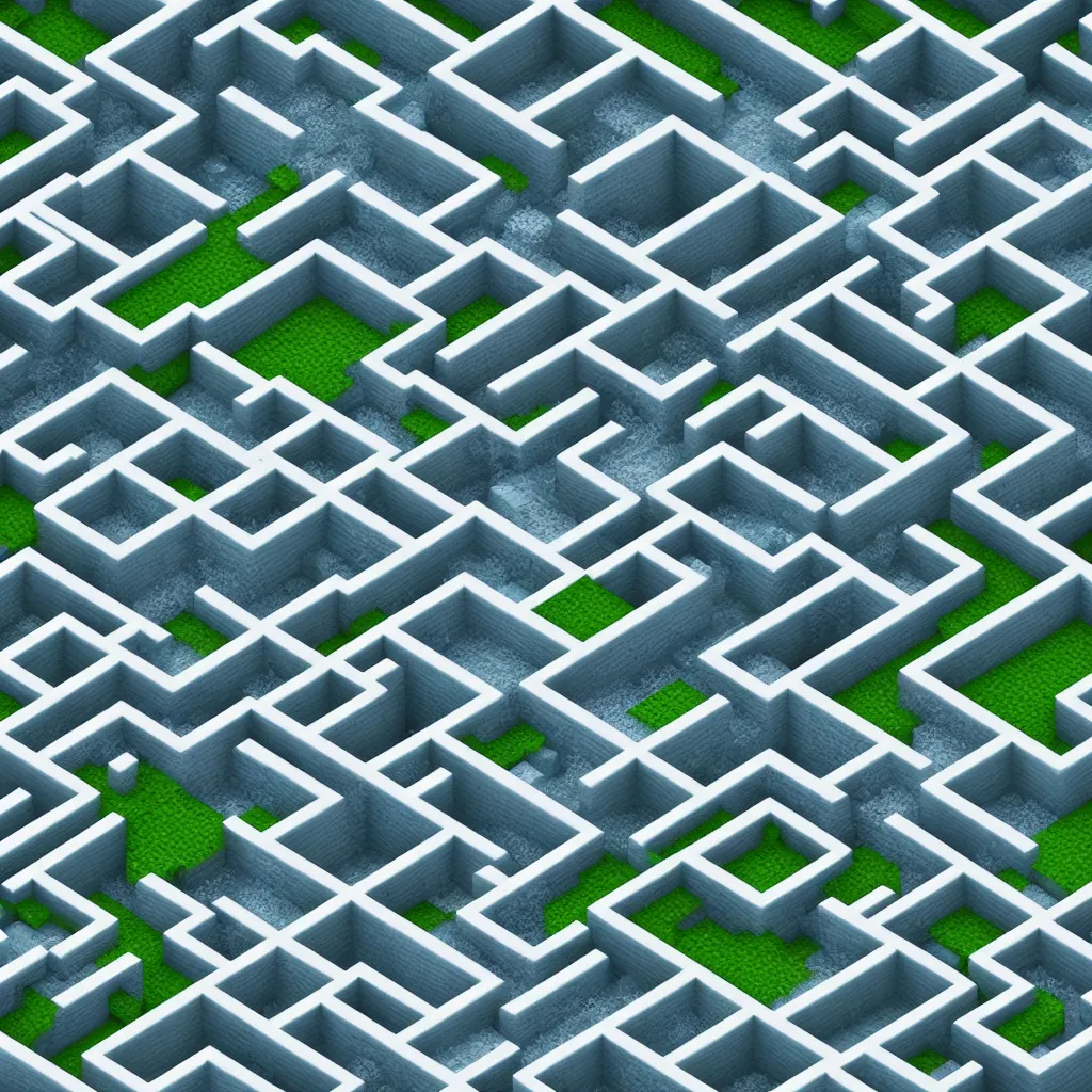 Image similar to wimmelbilder maze made of ice and water, isometric, octane render, very sharp, optifine, realistic minecraft, particle effects, beautiful