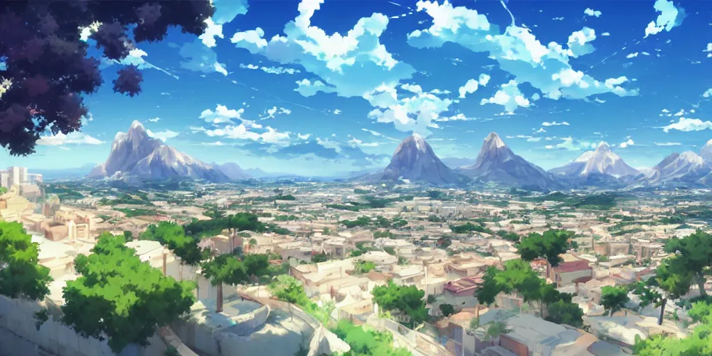 Image similar to beautiful anime Costa Blanca by makoto shinkai