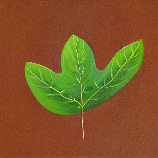 Image similar to detailed painting of a single small seedling on loose fresh earth, reveal its first leaf. muted colors and natural tones.