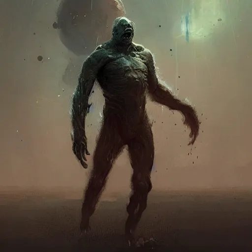 Prompt: scifi art by Greg Rutkowski, a person infected with a kind of reddish silt that is sprouting from all over his body, violent and vicious appearance, scifi, space horror, digital painting, artstation, concept art, smooth, sharp foccus ilustration, Artstation HQ.