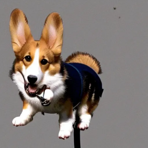 Prompt: A corgi riding bicycle on the ring of Jupiter