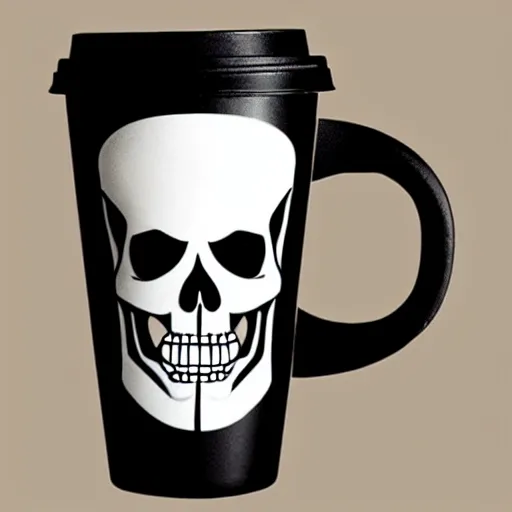 Prompt: a cup with a skeleton saying'gg ez '!!! on it,'gg ez '!!! text on the cup