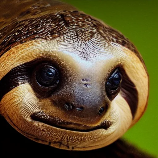 Image similar to sloth turtle hybrid, bold natural colors, national geographic photography, masterpiece, full shot