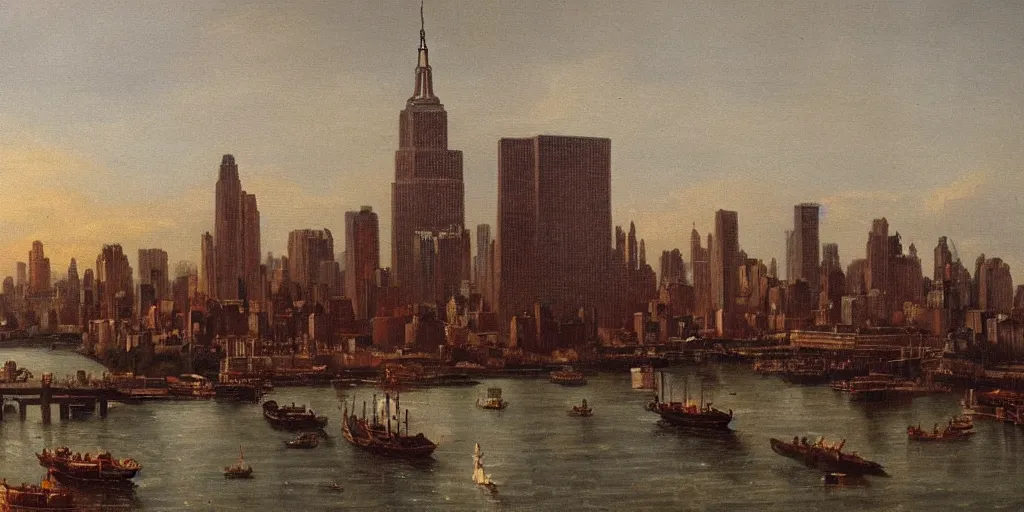 Image similar to very very very beautiful oil painting of New York in the 1800s, 4k detailed, very very well detailed painting