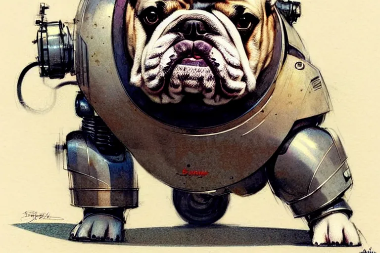 Image similar to ( ( ( ( ( 1 9 5 0 s retro future robot bulldog. muted colors. ) ) ) ) ) by jean - baptiste monge!!!!!!!!!!!!!!!!!!!!!!!!!!!!!!