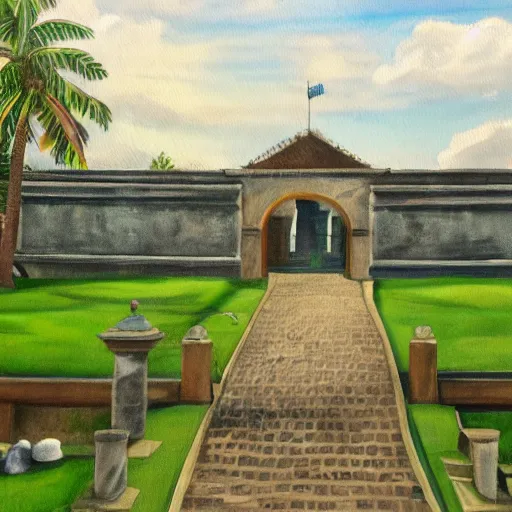 a painting of fort santiago, 8 k, high definition, | Stable Diffusion