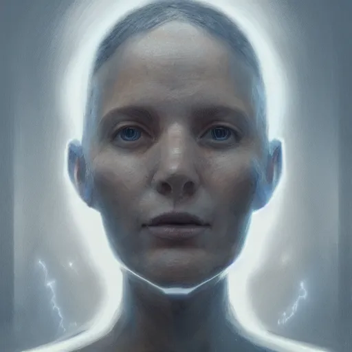 Prompt: a fearless leader of collaborative intelligence movement, by miles johnston, portrait, volumetric lightning, ambient light, trending on artstation, award winning, concept art