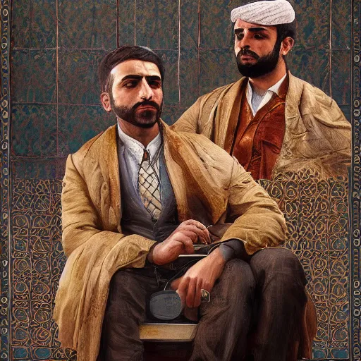 Prompt: Kurdish lawyer, award winning painting, incredibly detailed, extremely detailed, trending on artstation, extremely hyperealistic, 8k hd