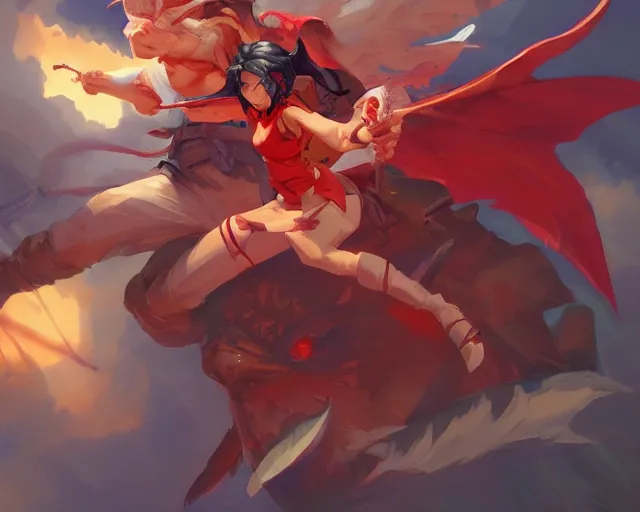 Image similar to devil versus angel, fantasy art video game icon, 2 d game art cover, official fanart behance hd artstation by jesper ejsing, by rhads, makoto shinkai and lois van baarle, ilya kuvshinov, rossdraws