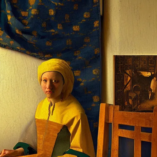 Image similar to a small town, johannes vermeer, ultra detailed, cinematic ultra details