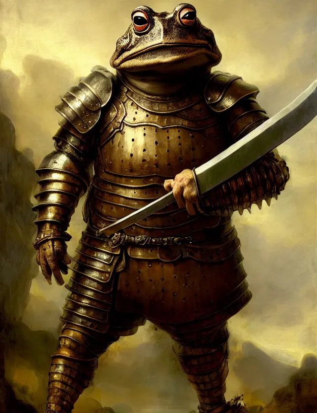 anthropomorphic bipedal toad that is wearing full iron | Stable ...