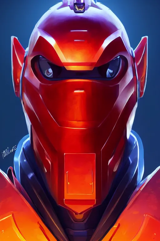 Image similar to epic mask helmet robot ninja portrait stylized as fornite style game design fanart by concept artist gervasio canda, behance hd by jesper ejsing, by rhads, makoto shinkai and lois van baarle, ilya kuvshinov, rossdraws global illumination radiating a glowing aura global illumination ray tracing hdr render in unreal engine 5