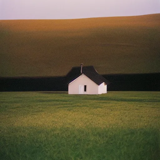 Image similar to portra 8 0 0 photography lonely house in a huge field