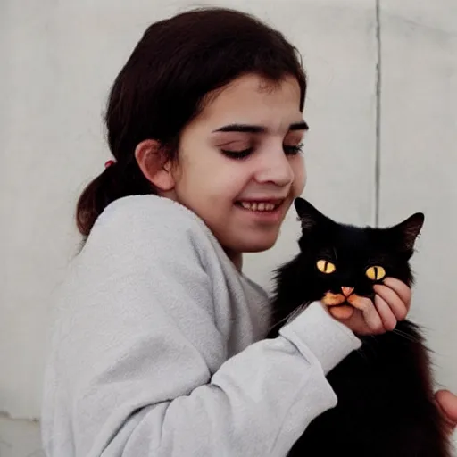 Image similar to “ a turkish girl with her cat ”