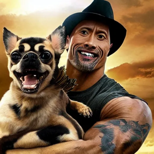 prompthunt: dwayne the rock johnson's face on the body of a kangaroo