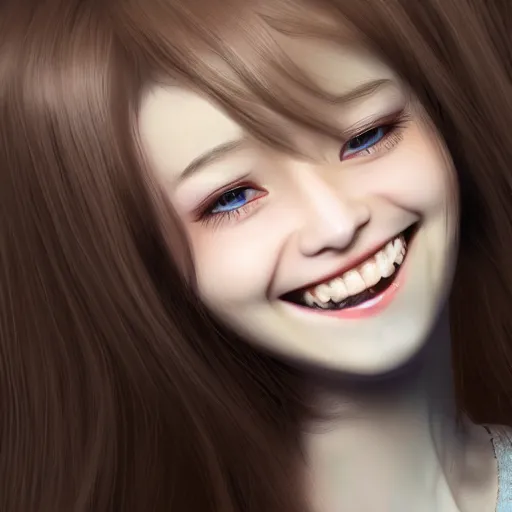 Prompt: happy girl, 3 d art, blender, realistic, by digital artist, by sakimichan, style anime