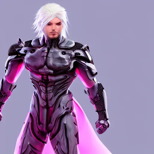 Image similar to Raiden from metal gear in a pink dress, fully detailed, high quality , 4k , octane render , soft lightening , masterpiece