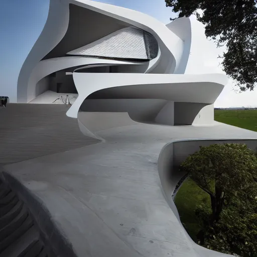 Image similar to house designed by zaha hadid