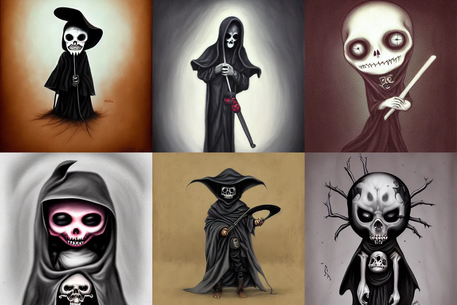 Prompt: little grim reaper by Jason Limon