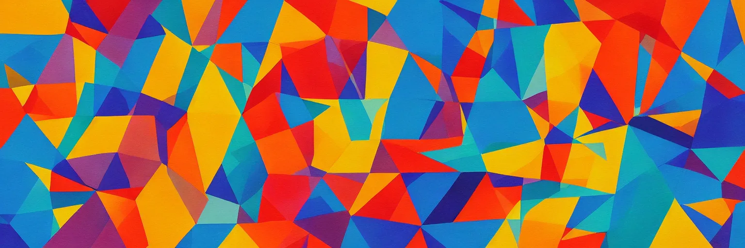 Image similar to abstract landscape, Mural, Hyperprism, Geometric, Polygonal