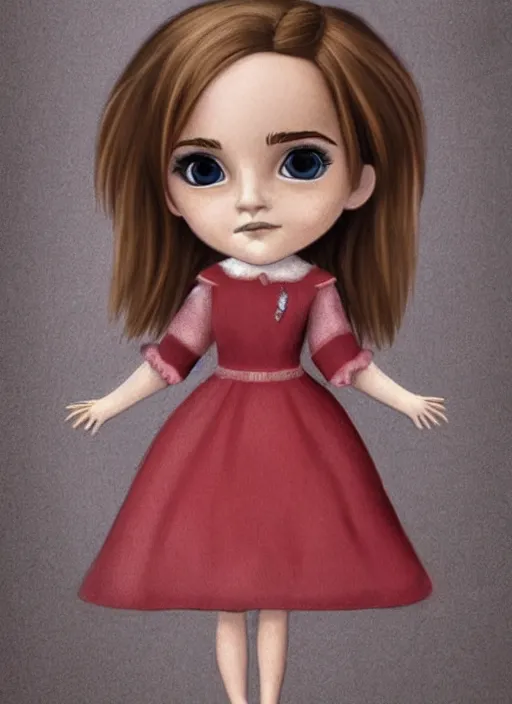 Image similar to emma watson as a Nicoletta Ceccoli doll, detailed digital art, trending on Artstation