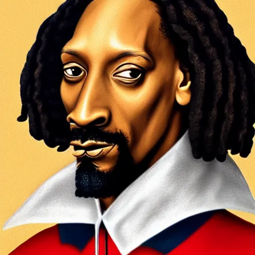Image similar to a photorealistic portrait of snoop dog as william shakespeare, highly detailed