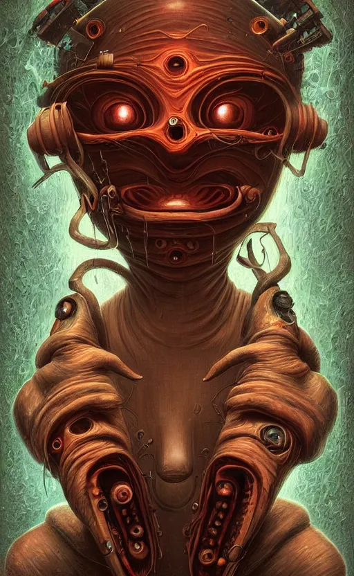 Prompt: cyberpunk cultist by naoto hattori