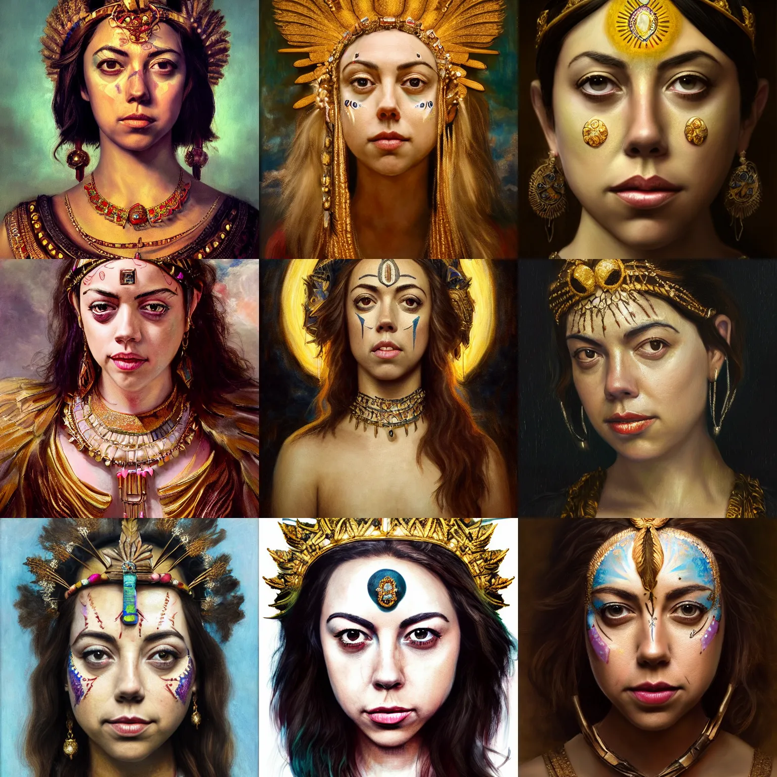 aubrey plaza as the goddess of hope. intricate jewelry | Stable ...