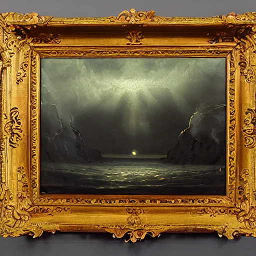 Prompt: the abyss, 1 9 th century oil painting