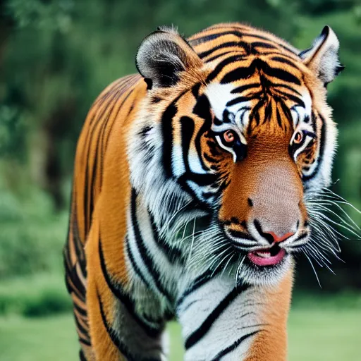 Image similar to portrait of a tiger elephant, hybrid, canon eos r 3, f / 1. 4, iso 2 0 0, 1 / 1 6 0 s, 8 k, raw, unedited, symmetrical balance, in - frame